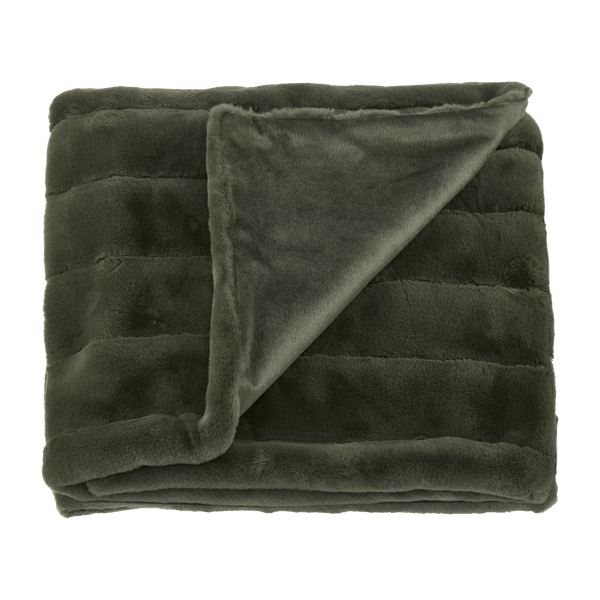 Green Cougar Faux Fur Throw
