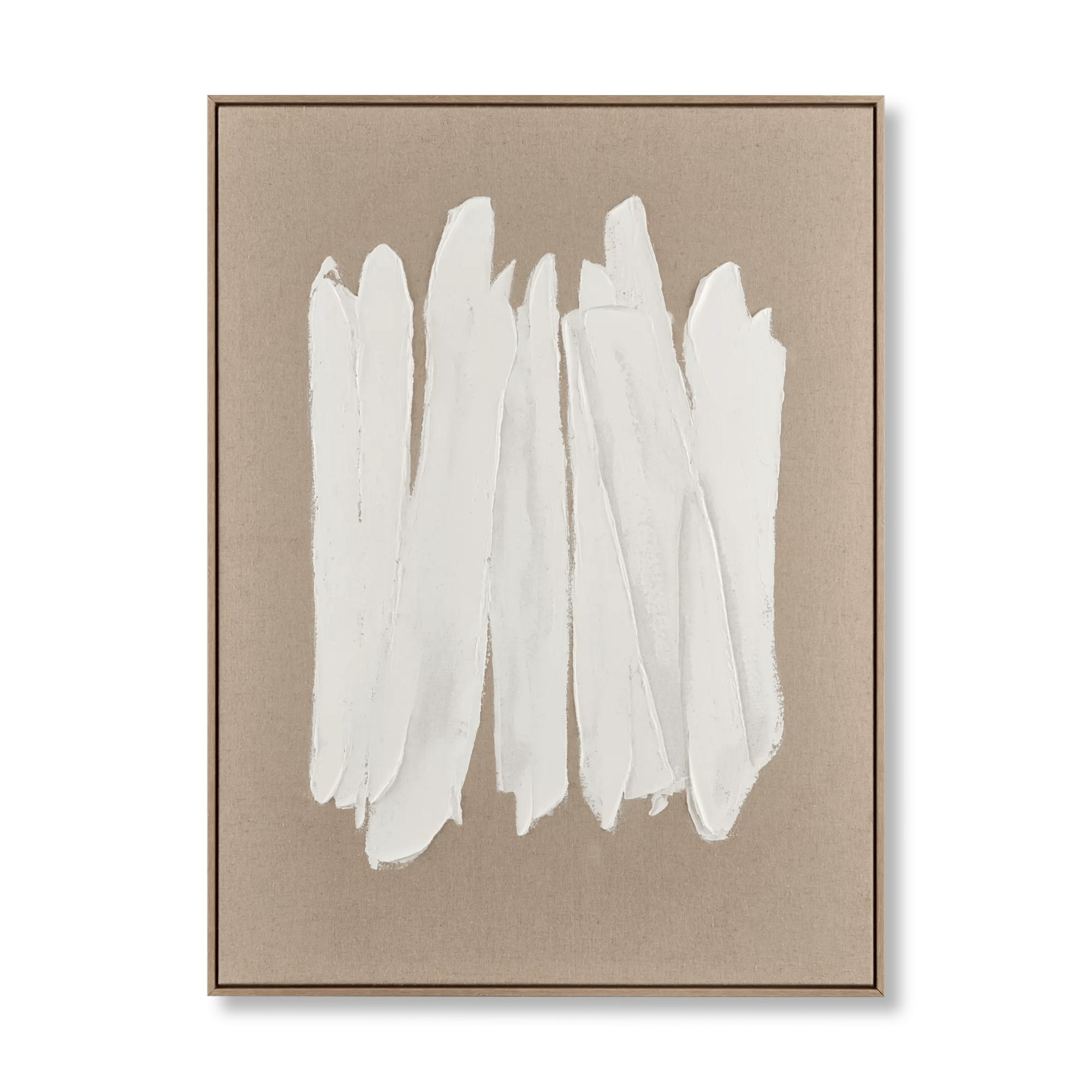 Tableau encadré de traits blancs sur lin