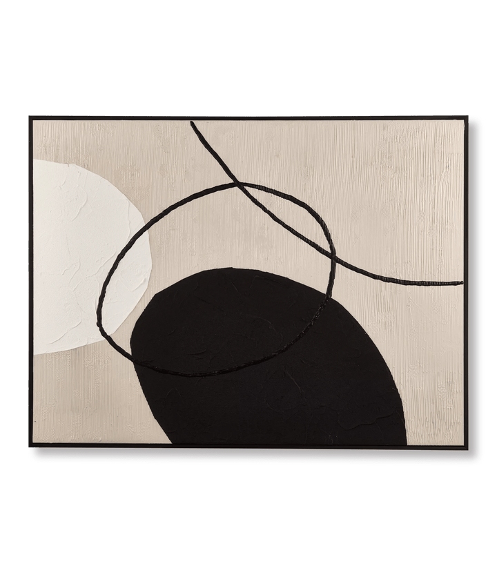 Neutral Oval Abstract Painted Canvas