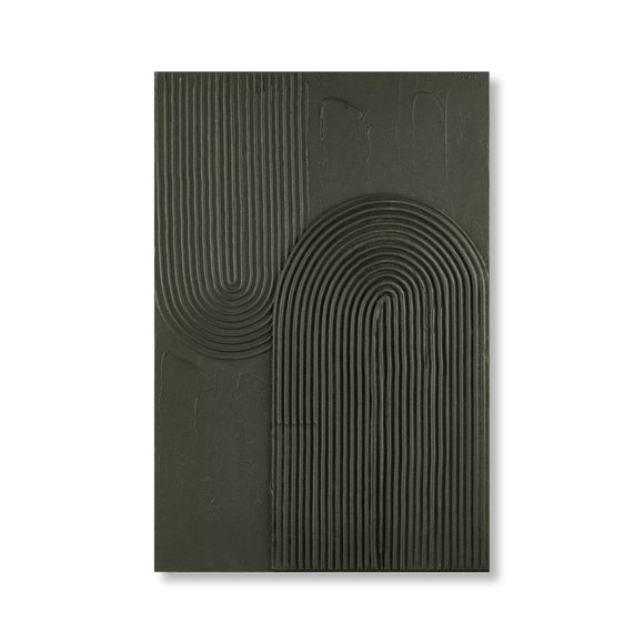 Tableau peint à l'huile abstraite en relief ton sur ton