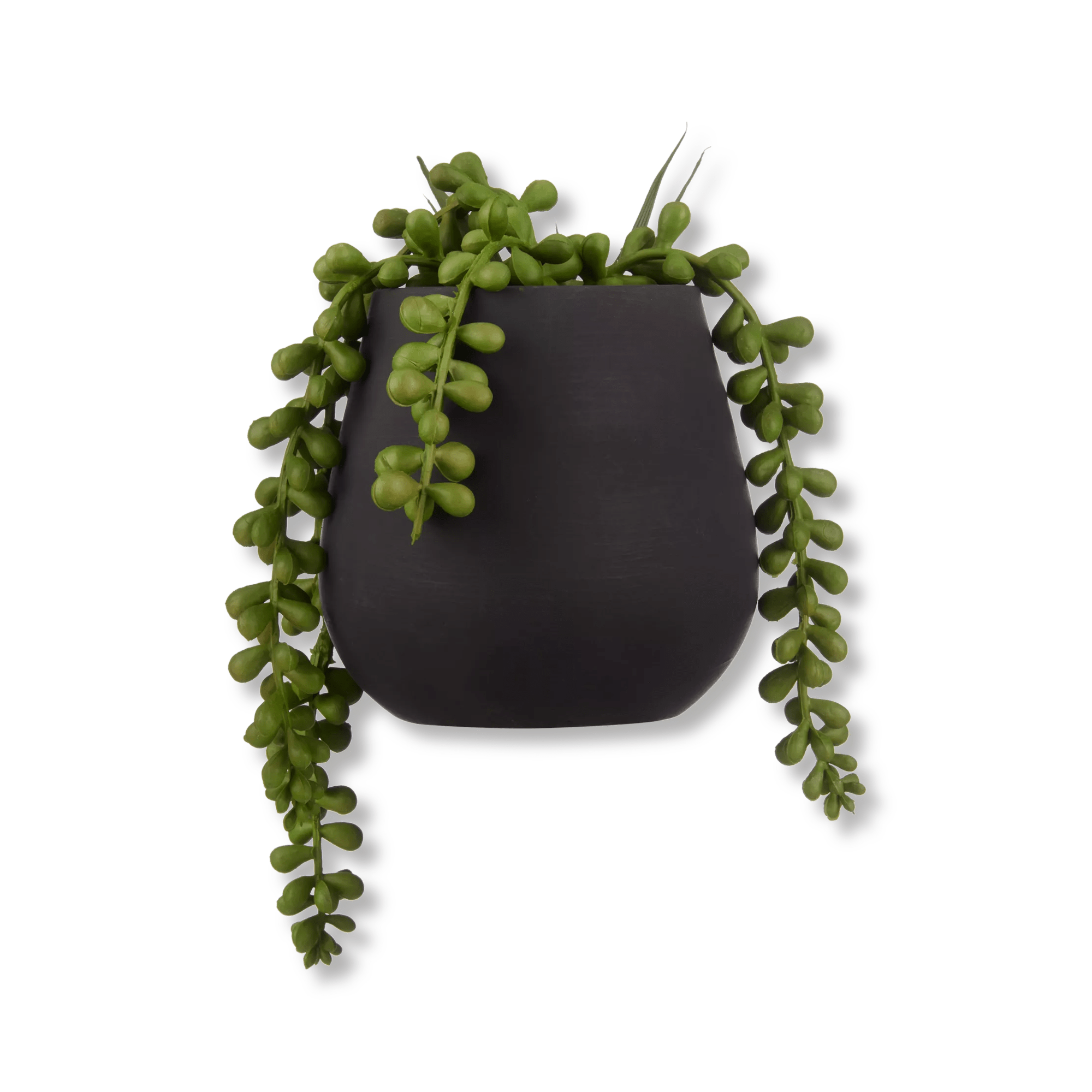 Plante artificielle dans un pot en céramique noir