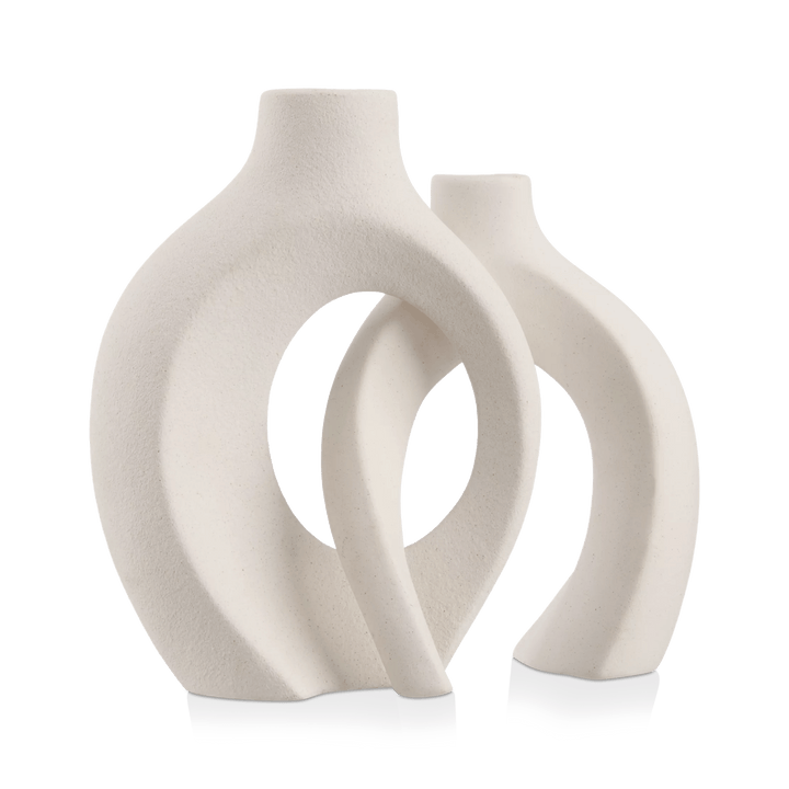 Set of 2 Speckled Ceramic Table Vase