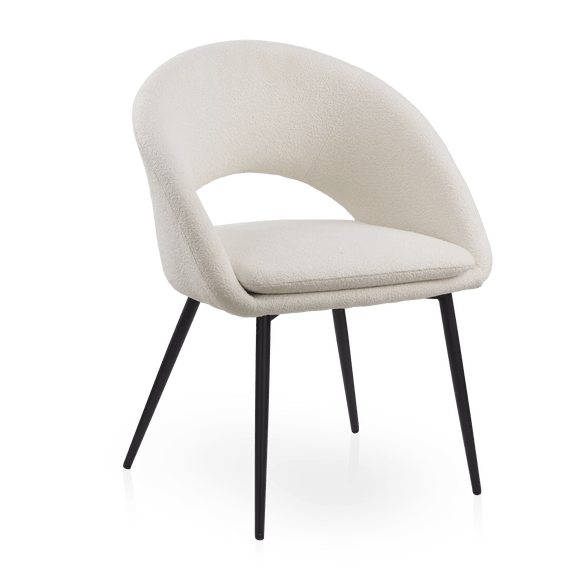 Chaise de salle à manger en tissu et en métal