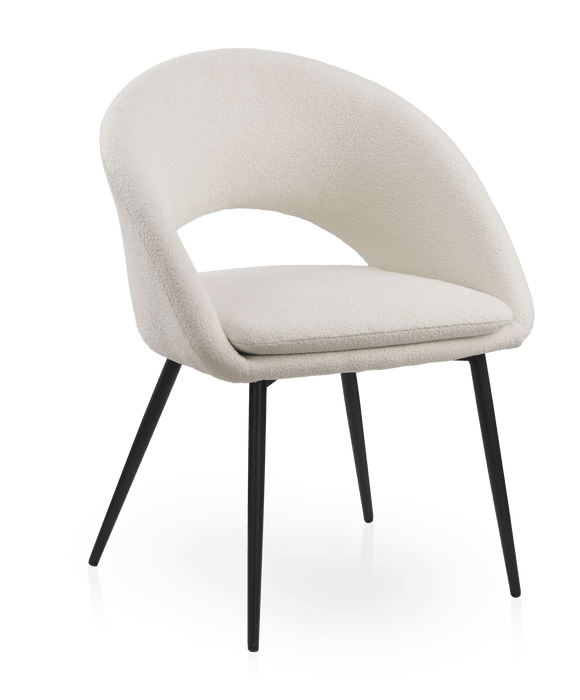 Chaise de salle à manger en tissu et en métal