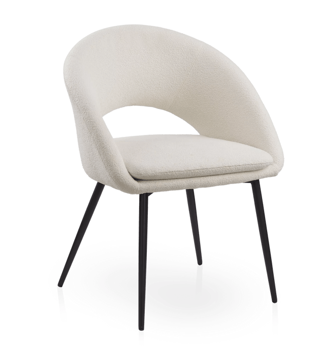 Chaise de salle à manger en tissu et en métal