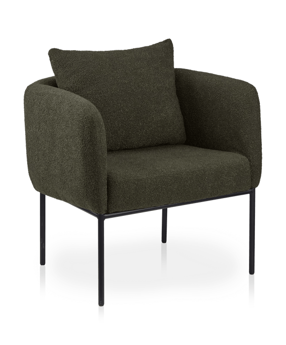 Chaise d'appoint en tissu et en métal