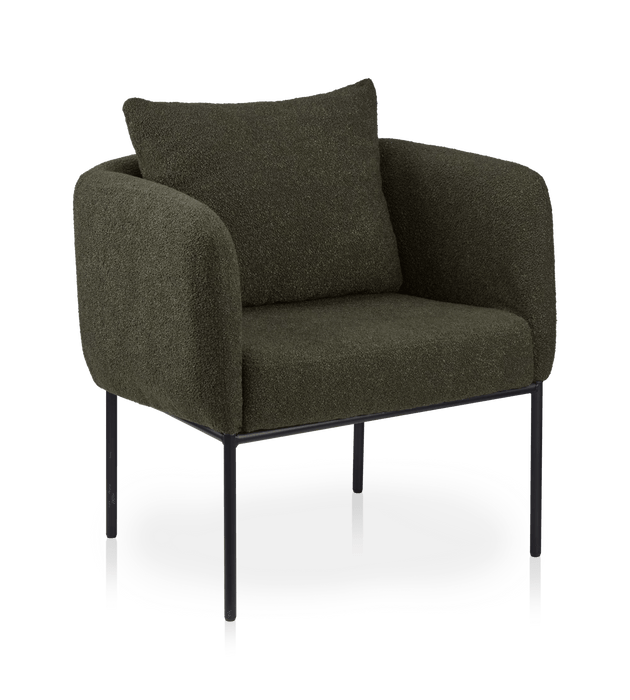 Chaise d'appoint en tissu et en métal