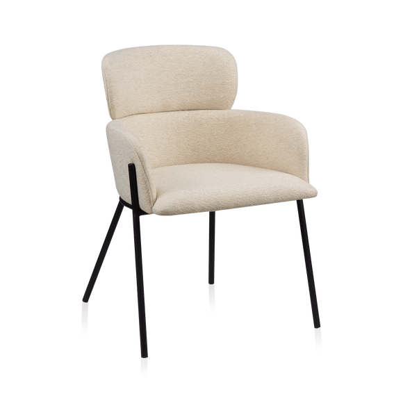 Chaise de salle à manger en tissu et en métal