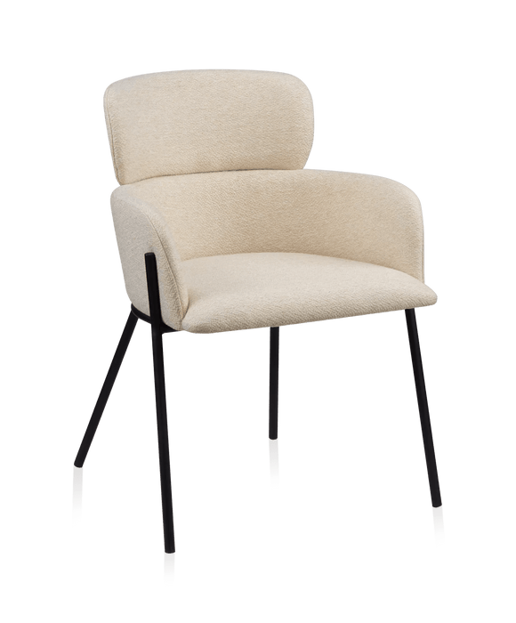 Chaise de salle à manger en tissu et en métal