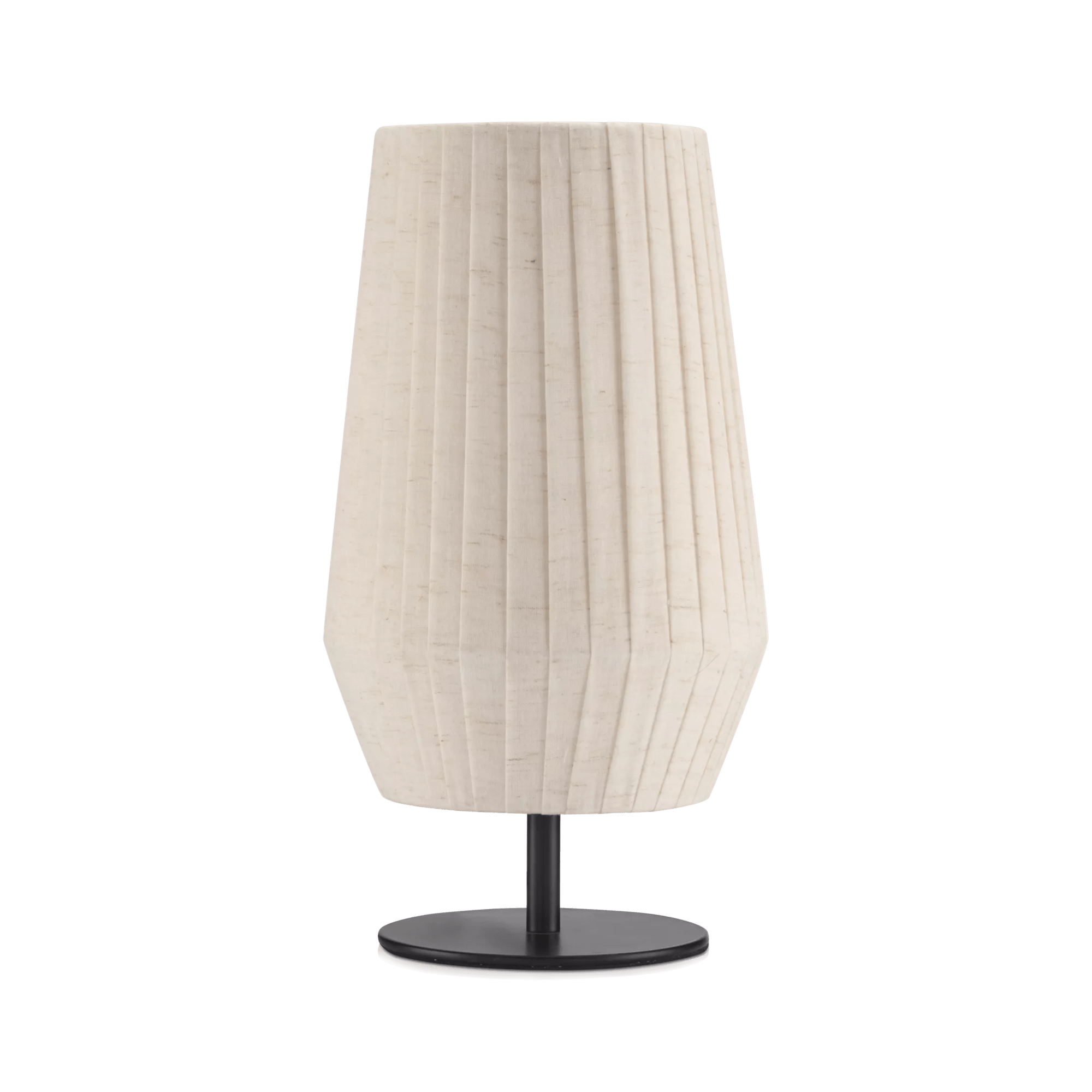 Lampe de table en lin avec base en métal