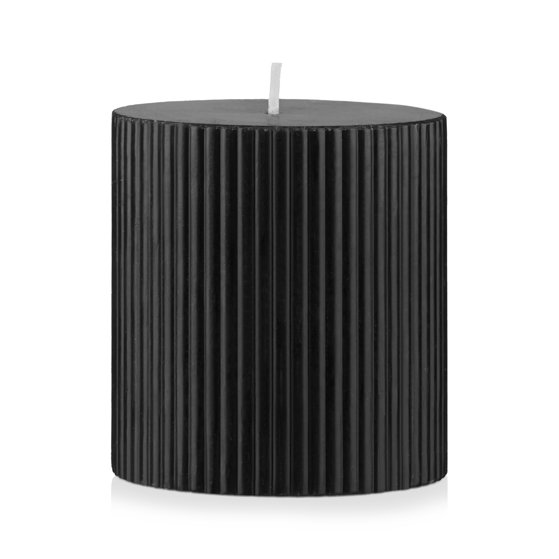 Black Ribbed Candle