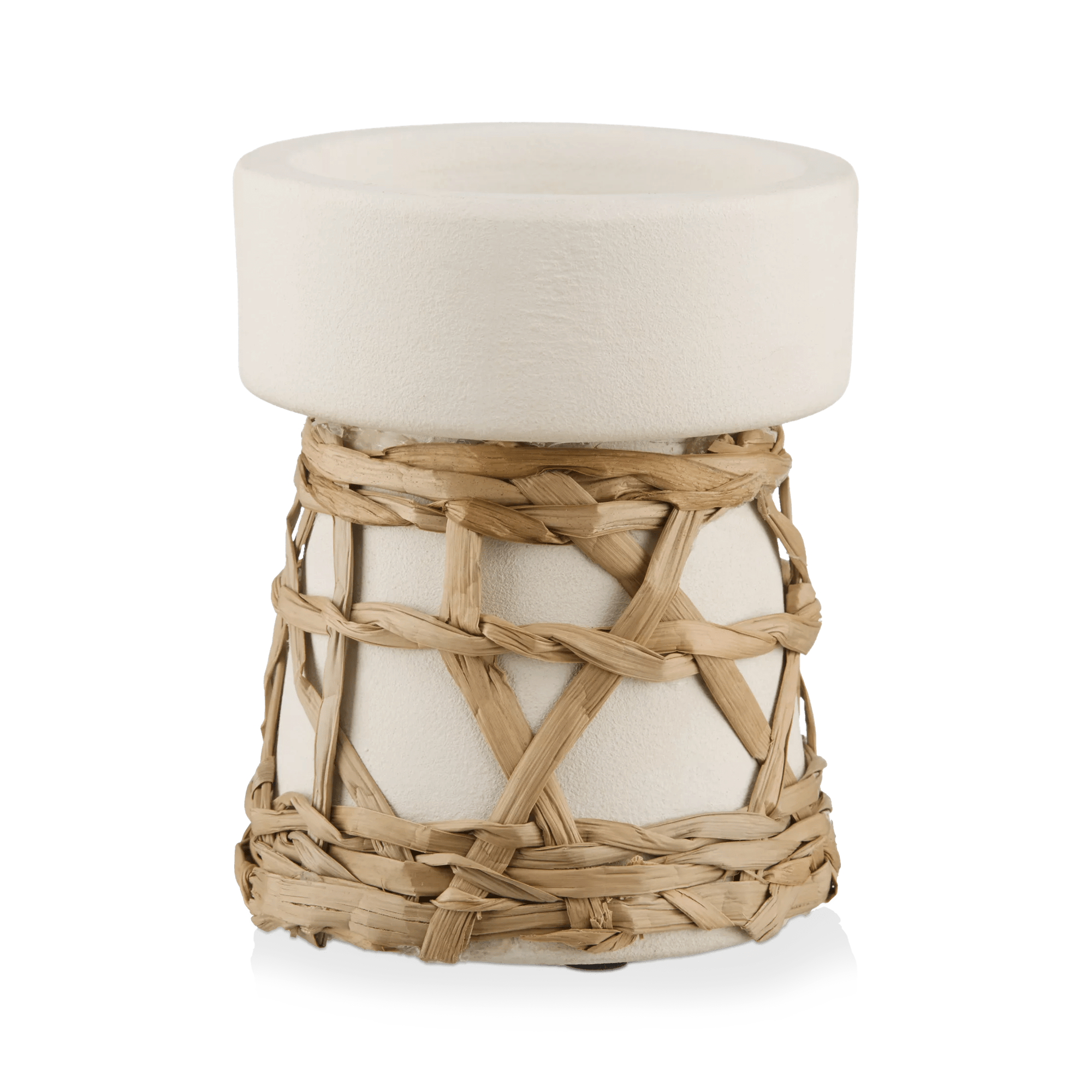Candle in Ceramic and Rattan