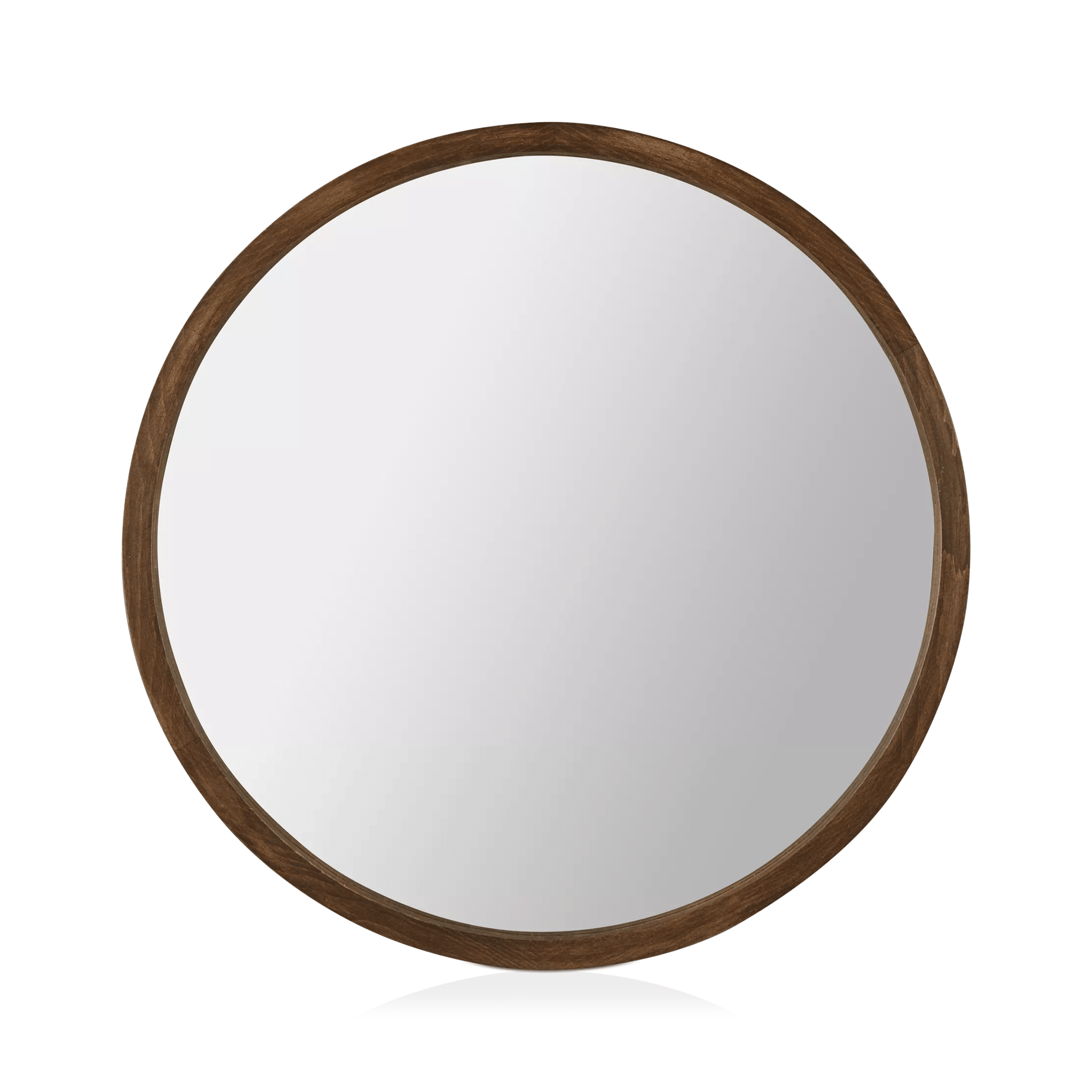 Round Wood Framed Mirror