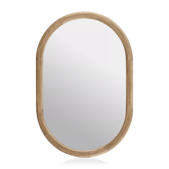 Miroir ovale avec cadre en bois
