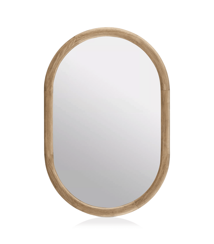 Wood Framed Oval Mirror