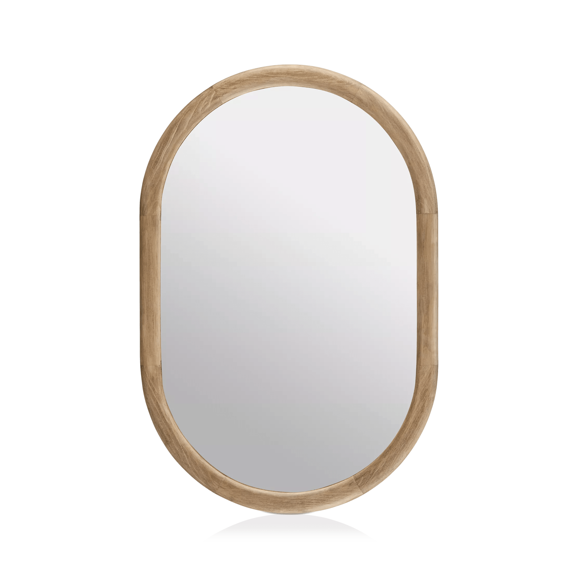 Miroir ovale avec cadre en bois