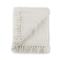 Basc jeté en tricot chenille Blanc Cassé