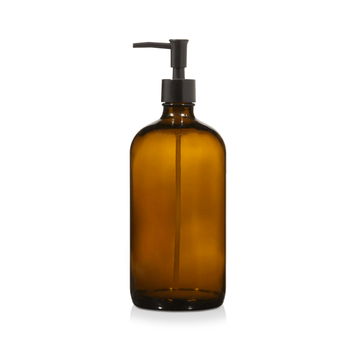 Amber Glass Soap Dispenser