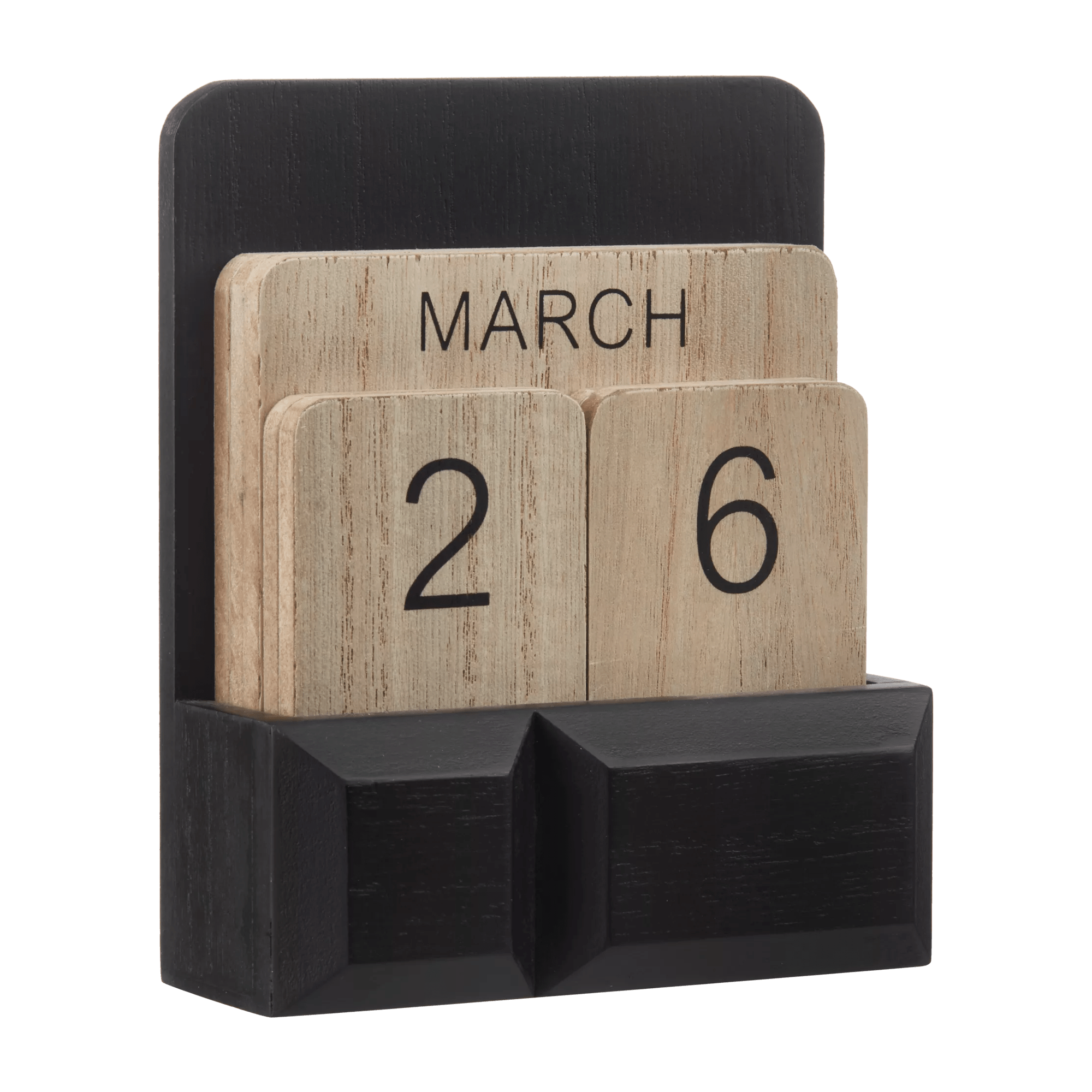 Calendrier de table en bois (anglais)