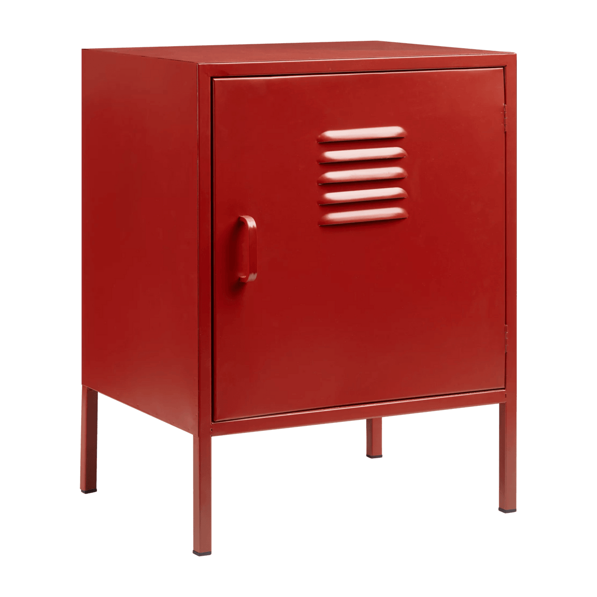 Red Metal Locker Side Table