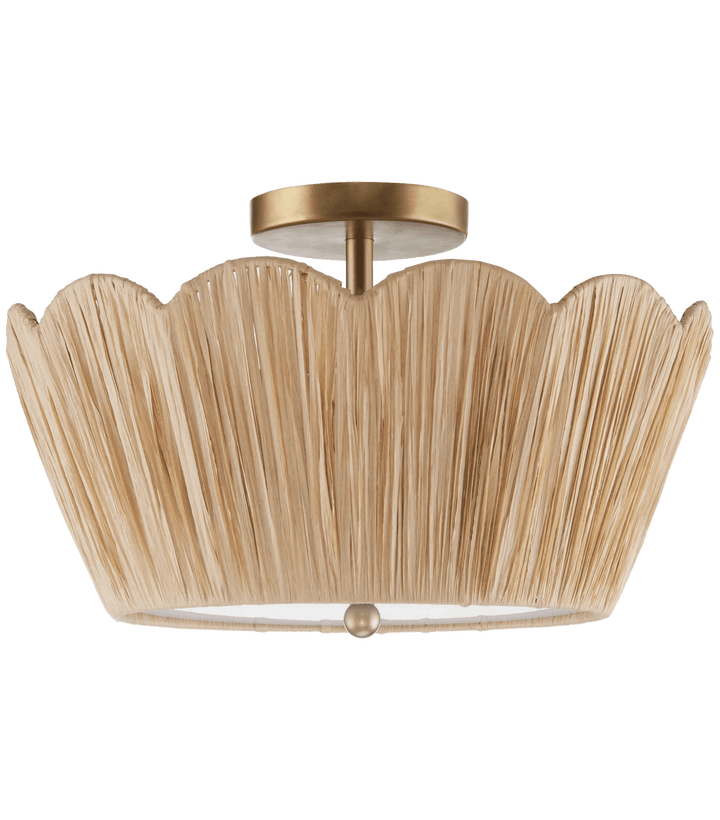 Raffia Scalloped Ceiling Lamp