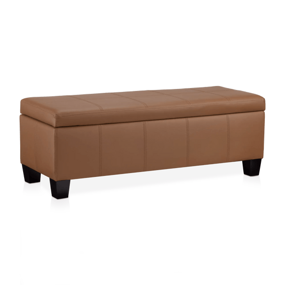 Banc de rangement en similicuir Rouille