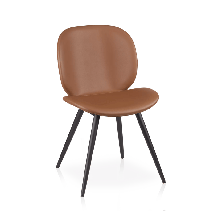 Faux Leather and Black Metal Chair