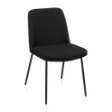 Black Fabric and Metal Dining Chair