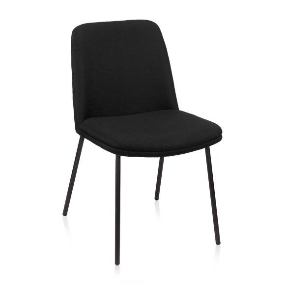 Black Fabric and Metal Dining Chair