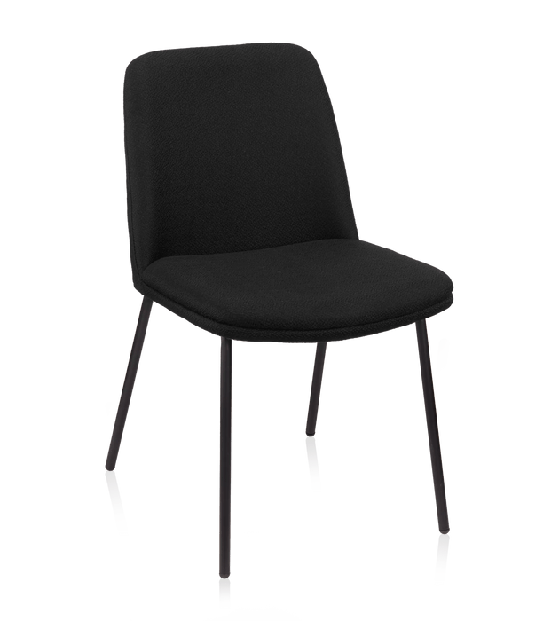 Chaise de salle à manger en tissu et en métal Noir