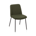 Khaki Fabric and Metal Dining Chair