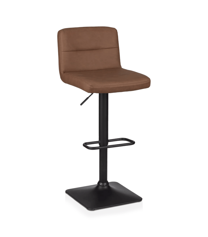 Tabouret de bar ajustable en similicuir mat et en métal