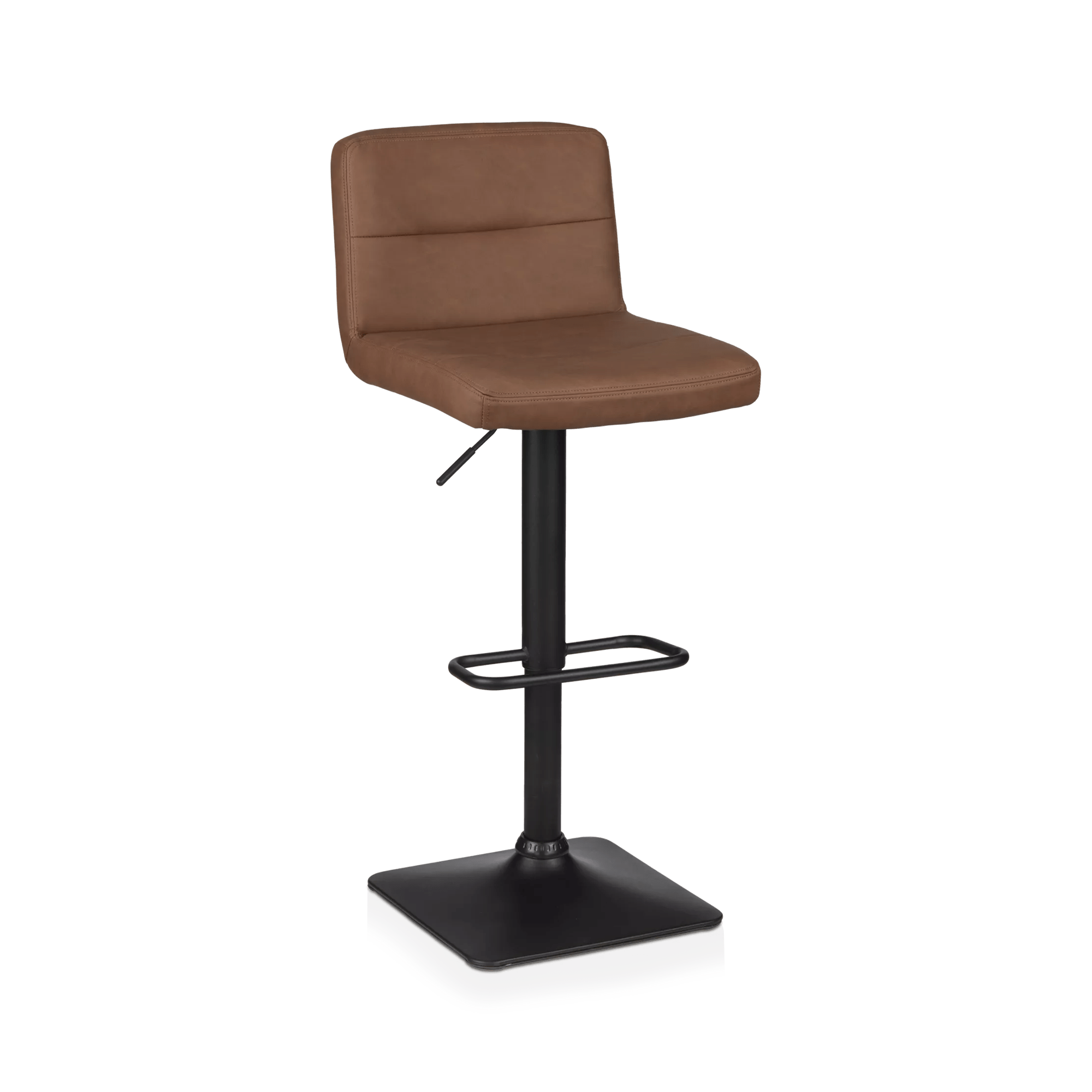 Matte Faux Leather and Metal Adjustable Bar Stool