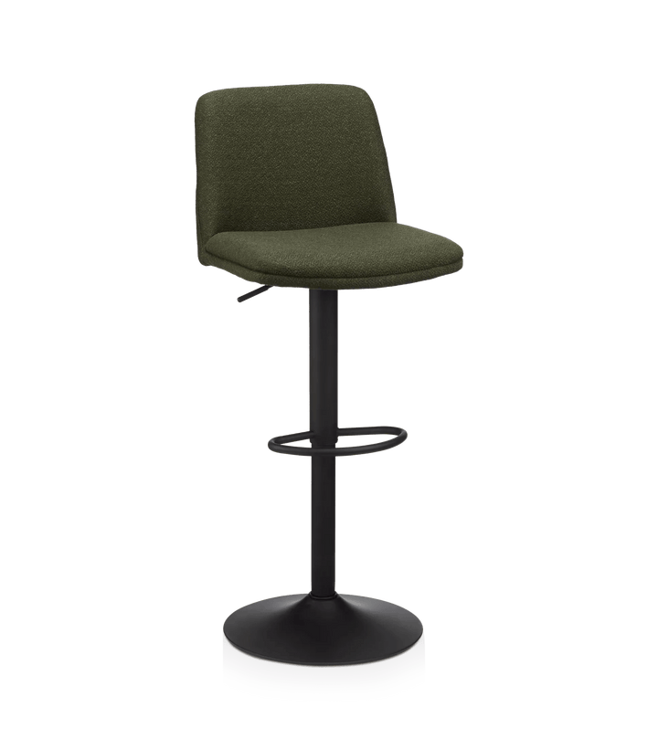Tabouret de bar ajustable en tissu et en métal