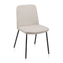 Oatmeal Fabric and Metal Dining Chair