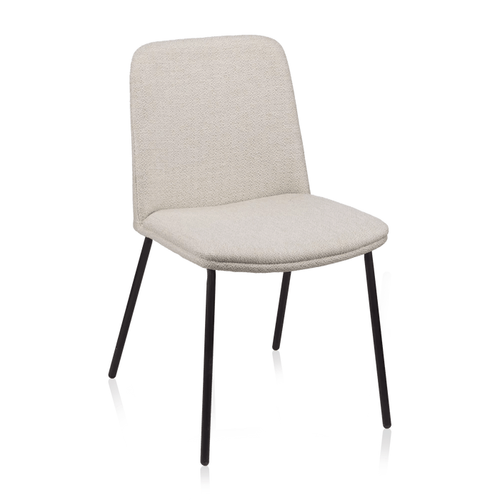 Chaise de salle à manger en tissu et en métal avoine