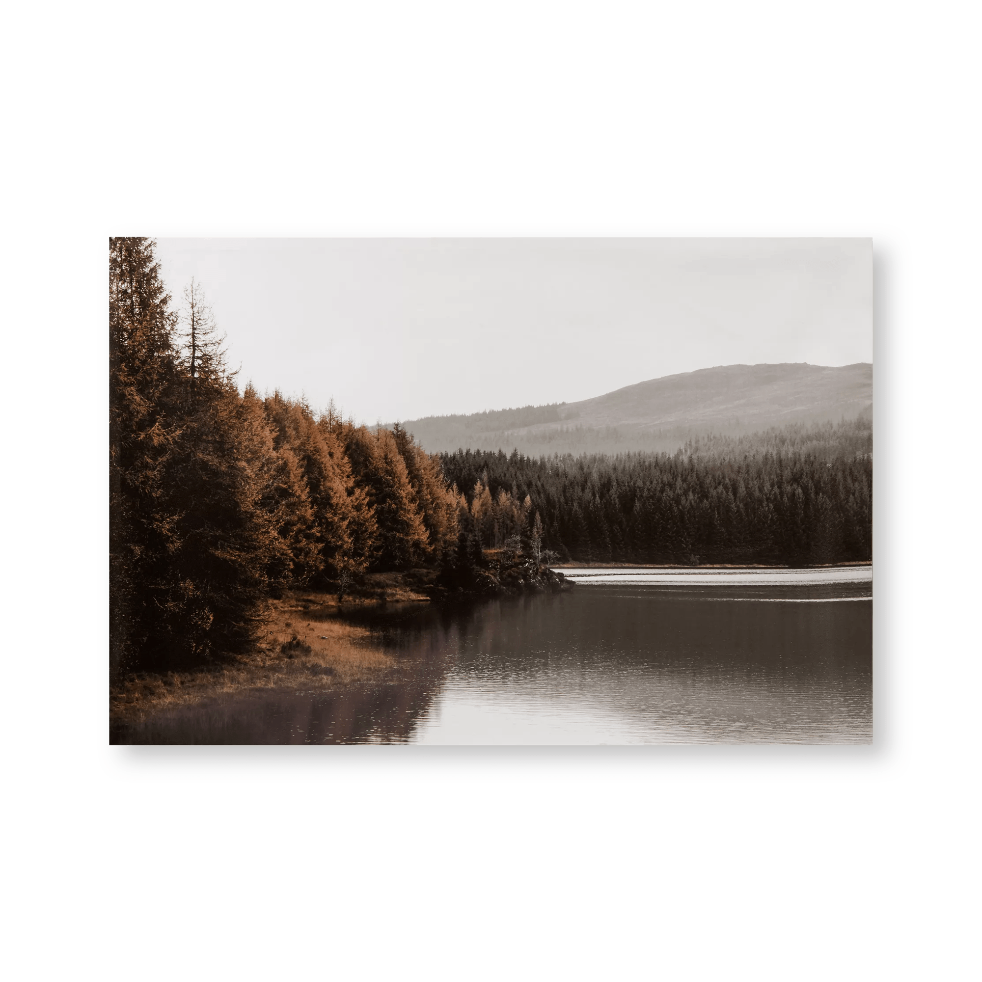 Tableau imprimé d'un lac en automne