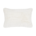 Off White Maddox Faux Fur Decorative Lumbar Pillow