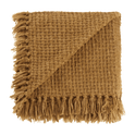 Basc jeté en tricot chenille Ocre