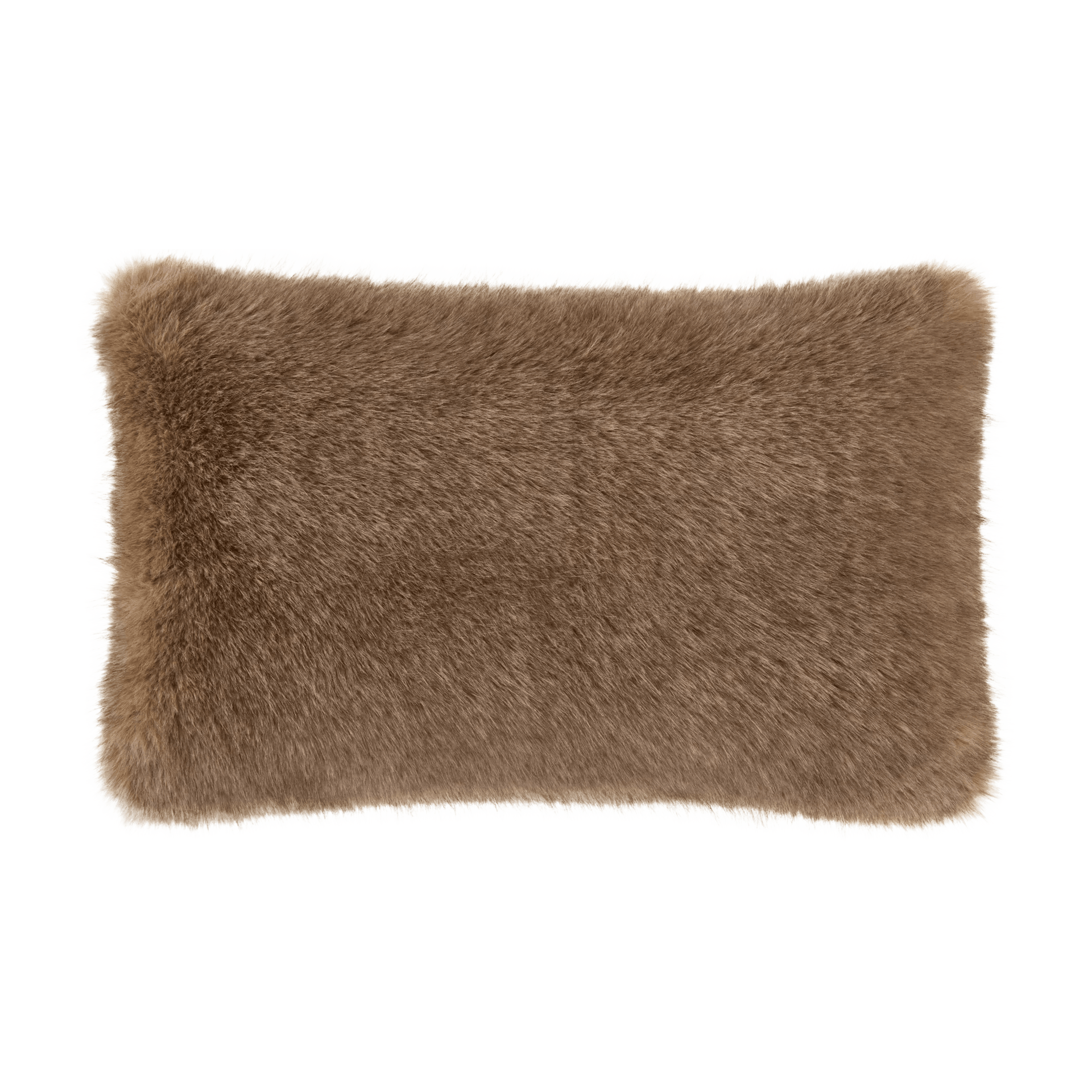 Coussin lombaire décoratif en fausse fourrure de castor