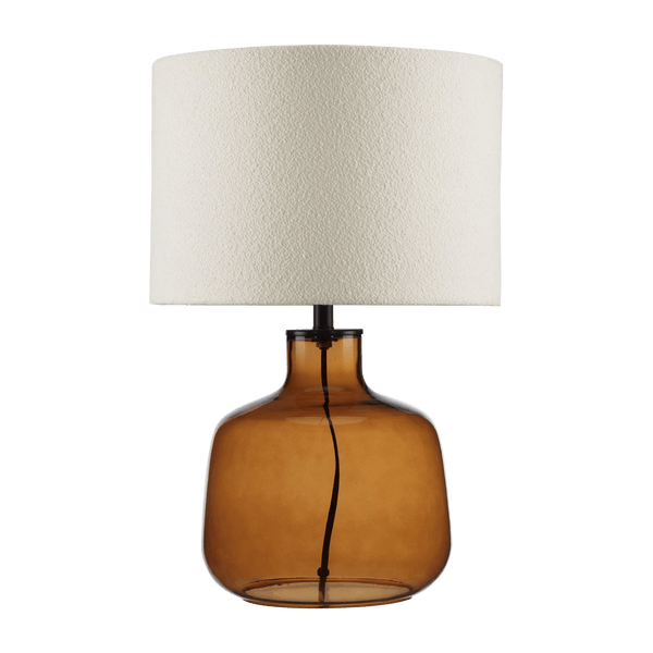 Cognac Transparent Glass Table Lamp with Shade