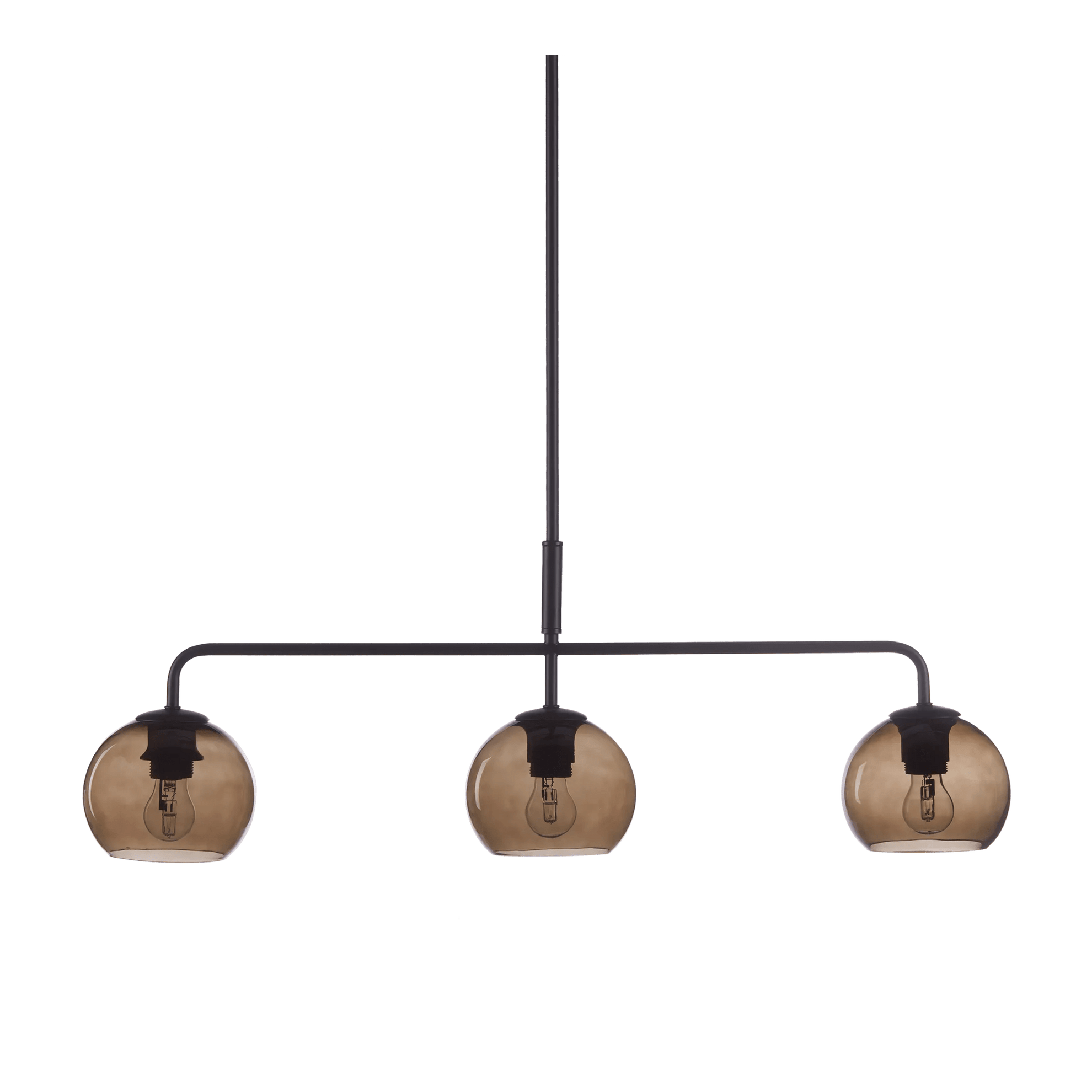 Lampe suspendue avec 3 globes en verre transparent