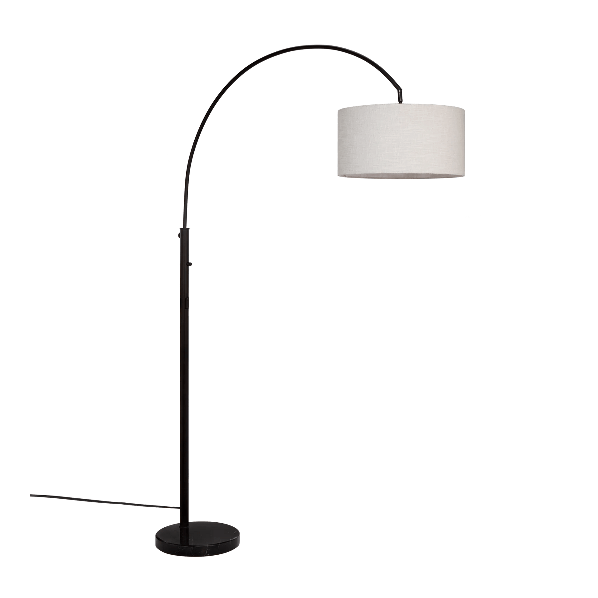 Arched Metal Floor Lamp with Linen Shade
