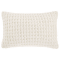 White Cory Chenille Decorative Lumbar Pillow