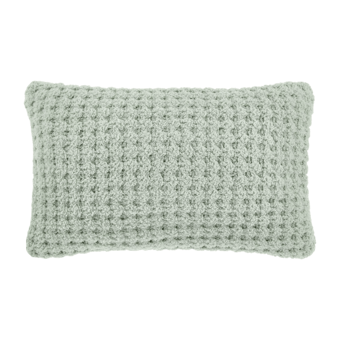 Coussin lombaire décoratif en chenille Cory sauge