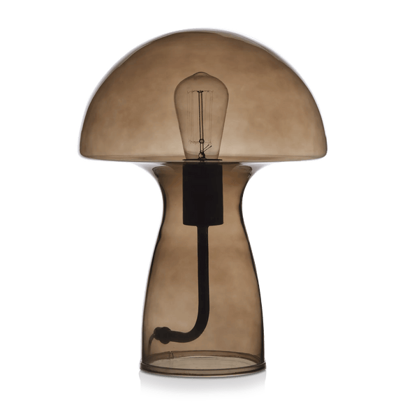 Brown Glass Mushroom Table Lamp