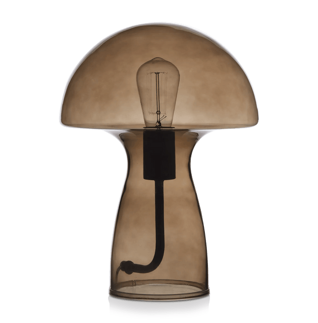 Brown Glass Mushroom Table Lamp