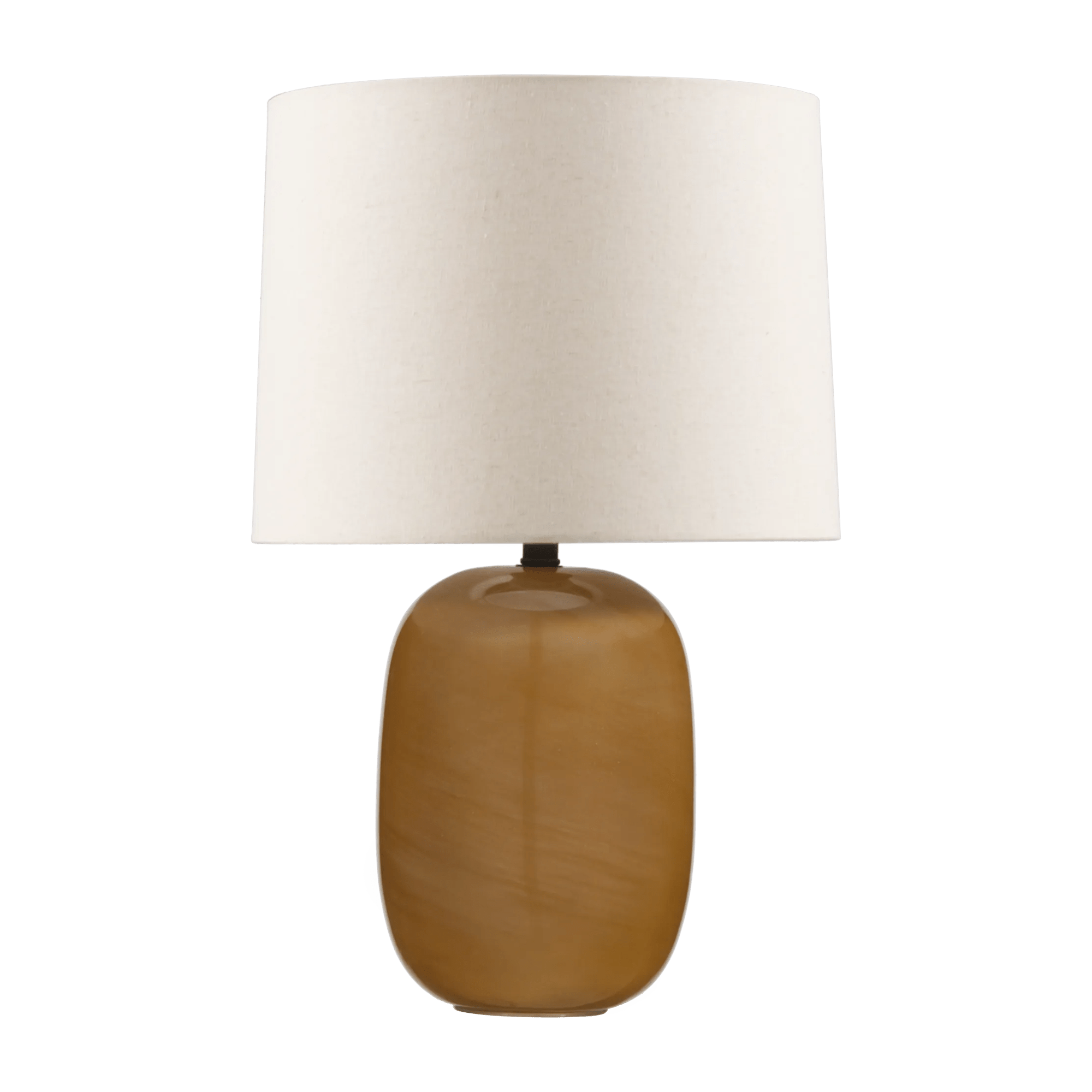 Lampe de table à base en verre ocre