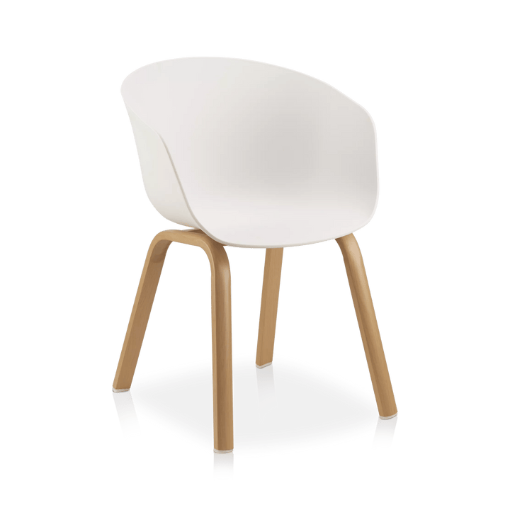 Plastic and Wood Metal Veneer Dining Chair