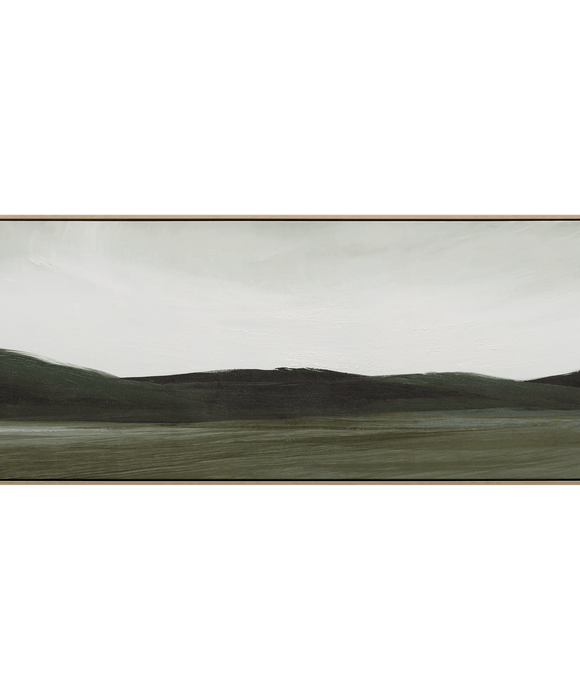 Cadre imprimé montagnes vertes